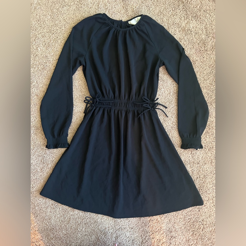 H&M Black Bishop Sleeve A-Line Dress